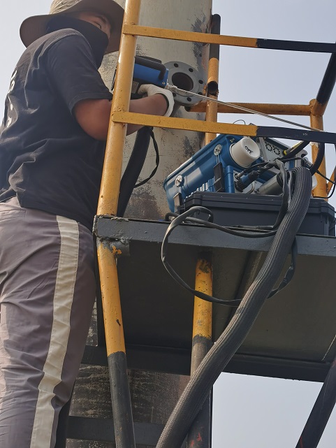 慶洋化工有限公司管道廢氣排放現(xiàn)場檢測